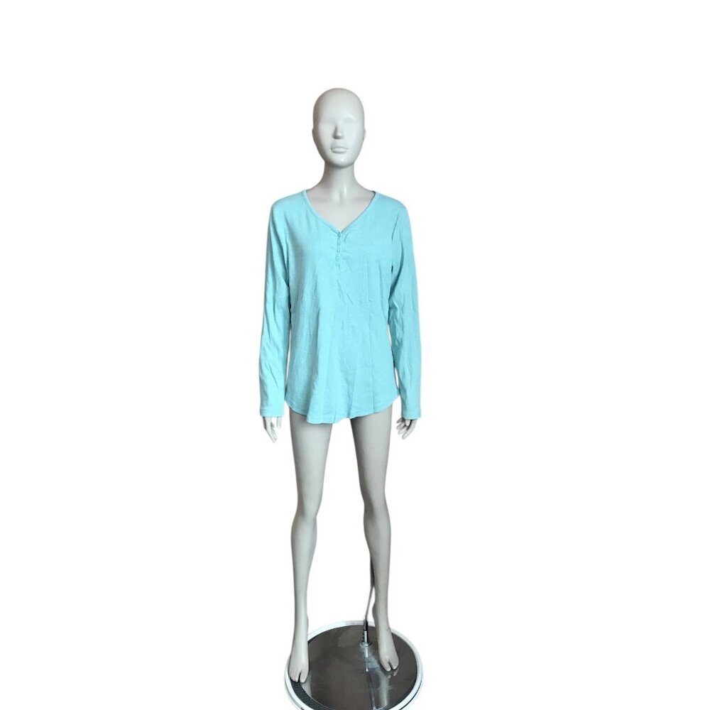 Duluth Light Blue Ribbed Long Sleeve Top